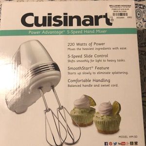 Cuisinart 5 speed hand mixer - new in box - white